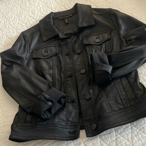 Women’s black shiny Jean style jacket
